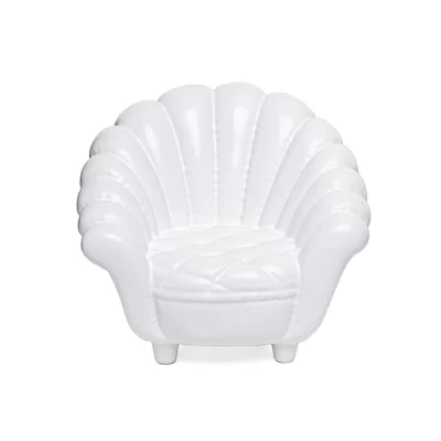Escultura mini poltrona branco 13x15x13cm