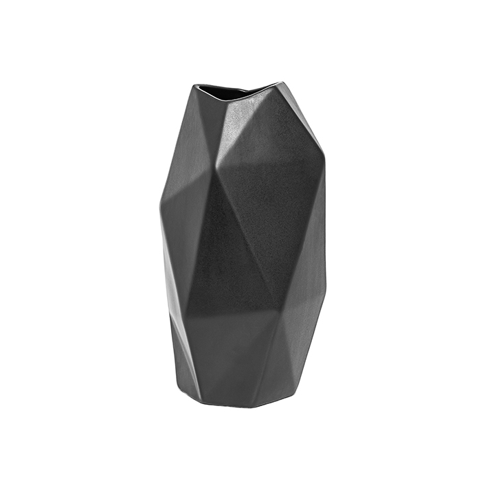 Vaso Facet Preto 27x15x15cm