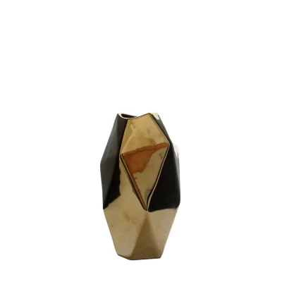 Vaso facet dourado 20x12x12cm