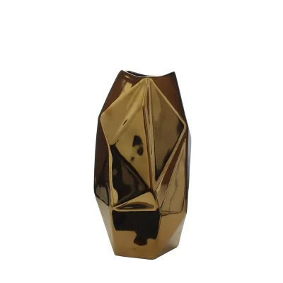 Vaso facet dourado 27x15x15cm