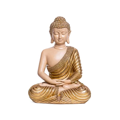 Escultura buda dourado 18x13x9cm