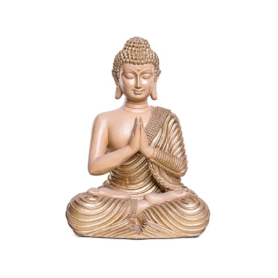 Escultura buda dourado 25x18x13cm