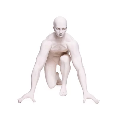 Escultura atleta creme 25x24x25cm