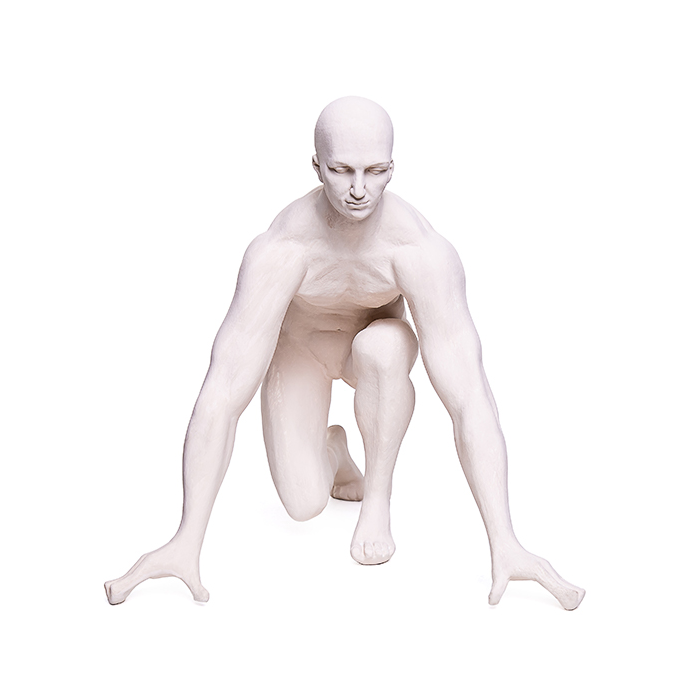 Escultura Atleta Creme 25x24x25cm