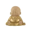 Escultura monge meditando dourado 20x20x17cm