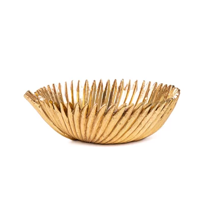 Centro de mesa dourado 8x22x21cm