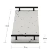 Bandeja com alça de mármore e ferro terrazzo 4x15x40cm