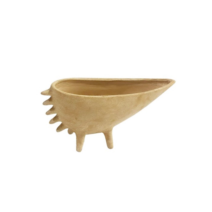 Centro de Mesa Canoa Bege 13x27x8cm