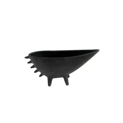 Centro de mesa canoa preto 13x27x8cm