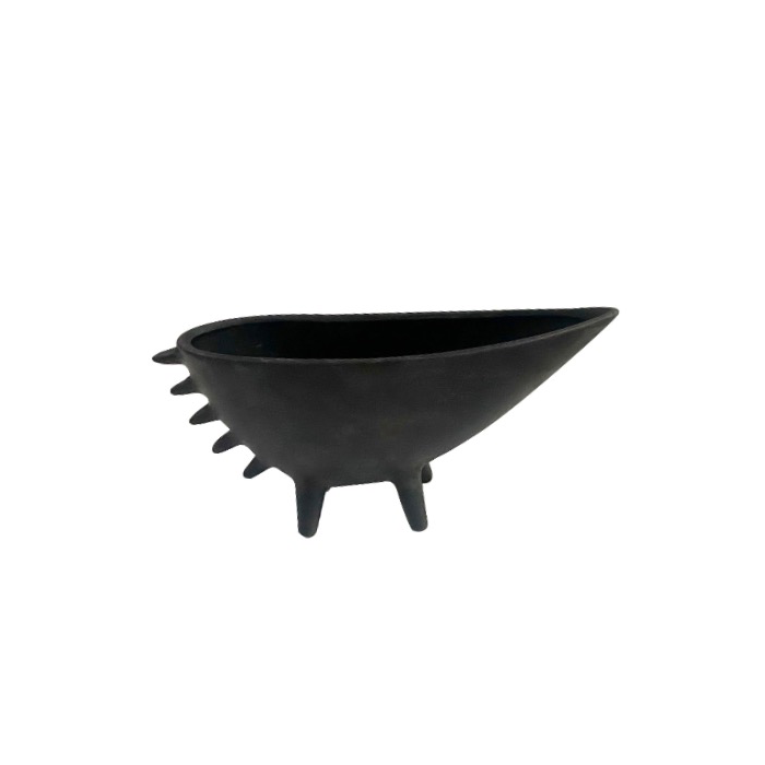 Centro de Mesa Canoa Preto 13x27x8cm