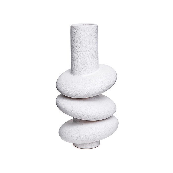 Vaso Espiral Branco Areia 29x15x15cm