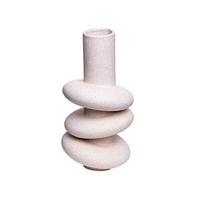 Vaso espiral bege areia 29x15x15cm