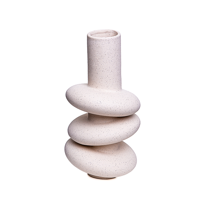 Vaso Espiral Bege Areia 29x15x15cm