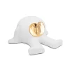 Escultura Max Relaxado Branco e Dourado 11x23x17cm