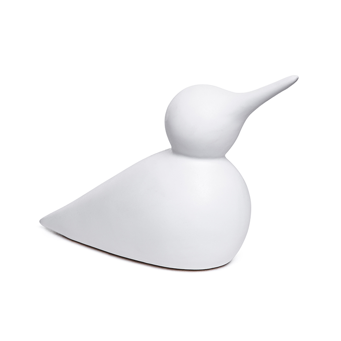 Escultura Passaro Branco 12x21x7cm