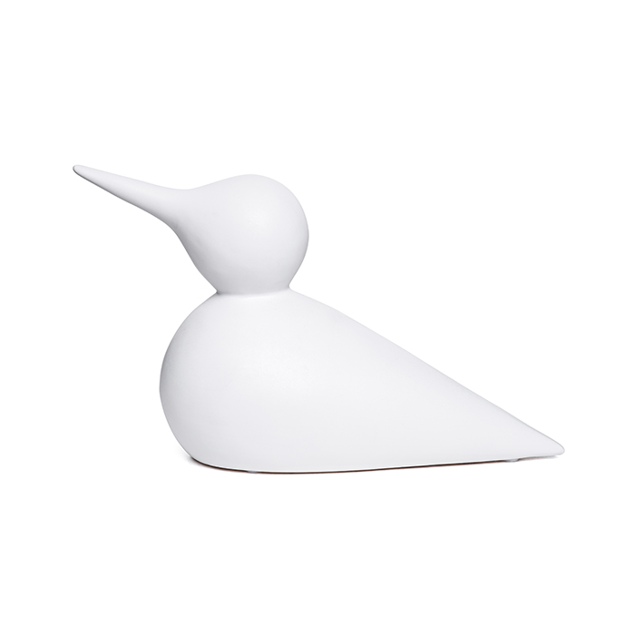 Escultura Passaro Branco 16x25x9cm