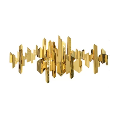 Escultura de parede tubos 3d inox 74x150x7cm