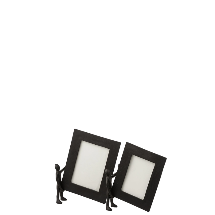 Alternative view of Porta retrato com figura segurando moldura em aluminio 7x18x28cm