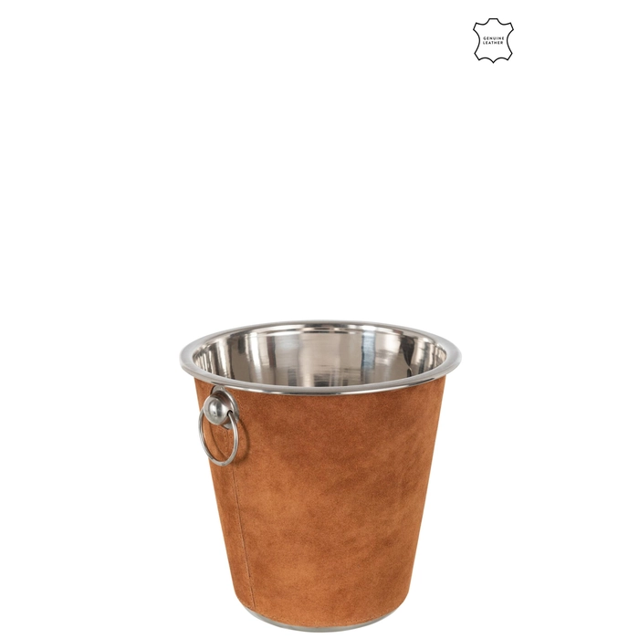 Balde de gelo em couro 20x22x22cm
