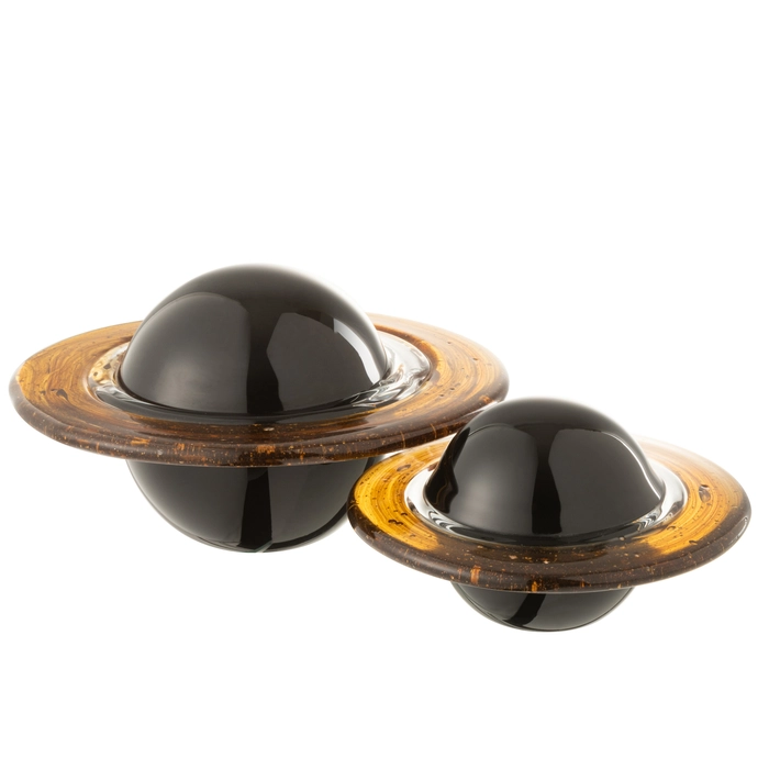 Alternative view of Escultura planeta em vidro 11x18x18cm