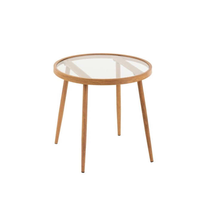 Mesa lateral em metal natural 50x50x50cm