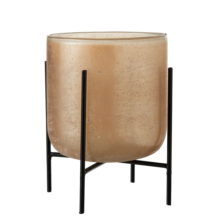 Vaso astor em vidro com suporte 23x19x19cm