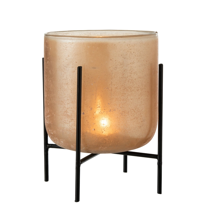 Alternative view of Vaso astor em vidro com suporte 23x19x19cm