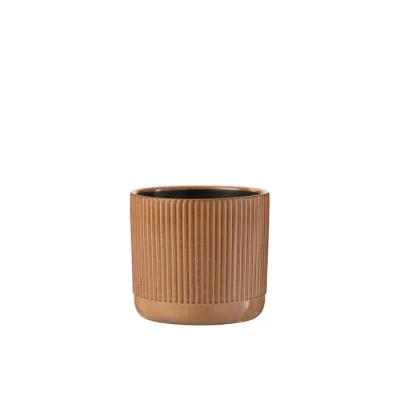 Cachepot line marrom 13x14x14cm