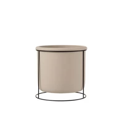 Cachepot taupe suspenso com suporte 20x20x20cm