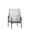 Vaso em vidro maetelado com suporte 26x20x20cm