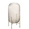 Vaso em vidro martelado com suporte 37x20x20cm