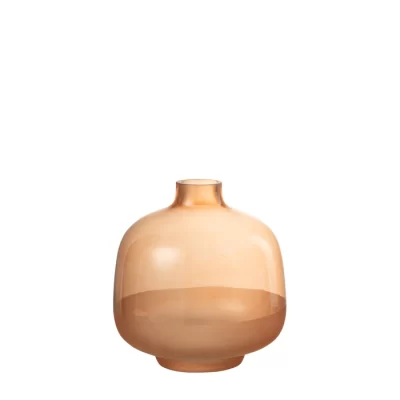 Vaso hany pessego em vidro 18x18x18cm