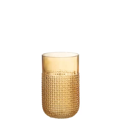 Vaso pattern ambar em vidro 23x12x12cm