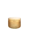 Vaso pattern ambar em vidro 14x17x17cm
