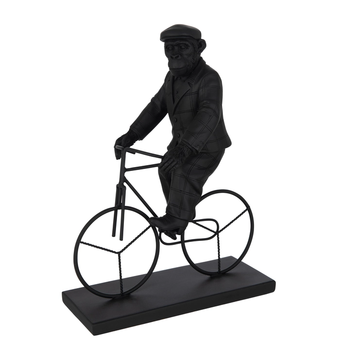 Escultura macaco na bicicleta 33x26x11cm