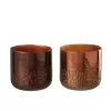 Vaso mirror cobre em vidro 14x14x14cm
