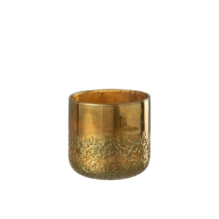 Vaso mirror dourado em vidro 14x14x14cm