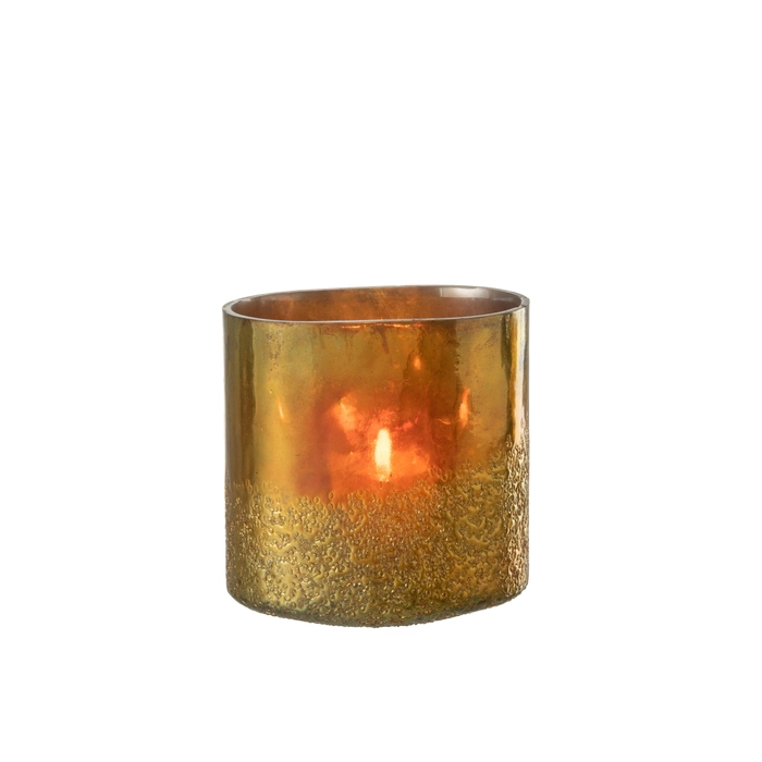 Alternative view of Vaso mirror dourado em vidro 20x17x17cm