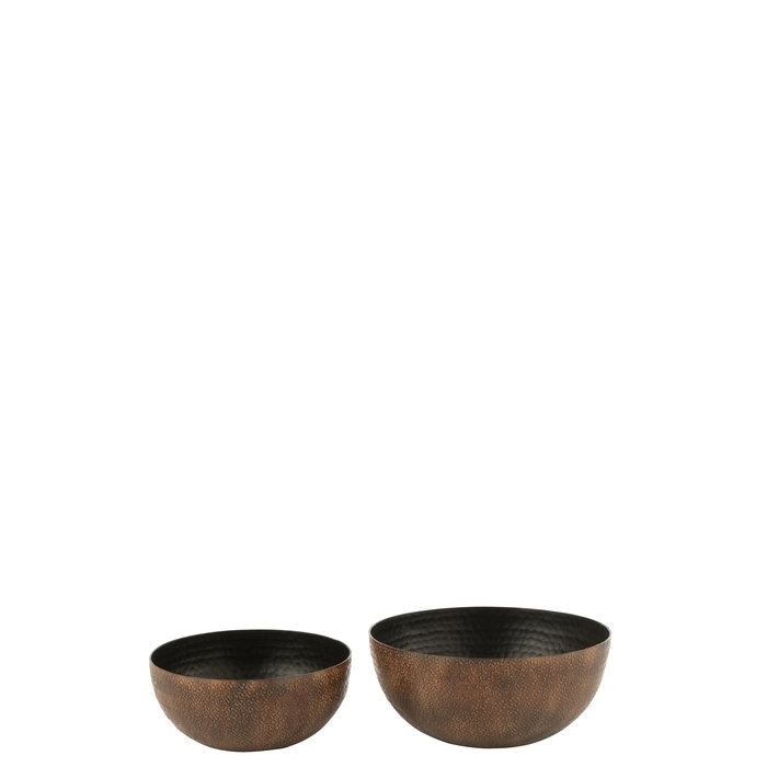 Alternative view of Jogo de 2 centros marrom em aluminio 12x26x26cm