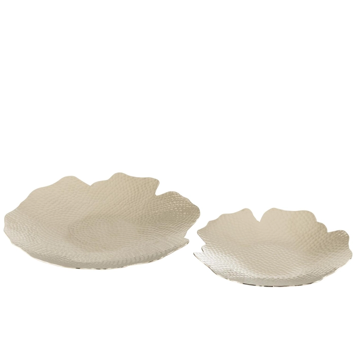 Jogo de 2 centros prata em aluminio 33/43cm