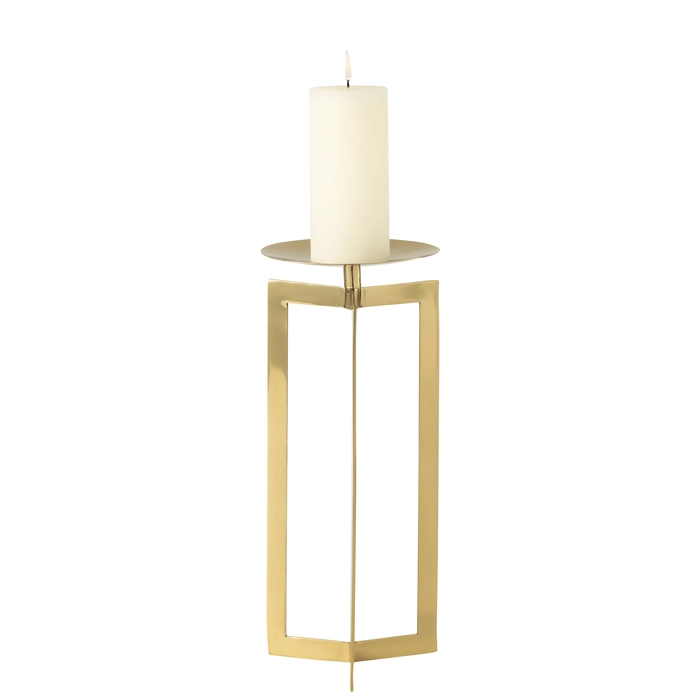 Alternative view of Castical holder em inox dourado 39x17x17cm