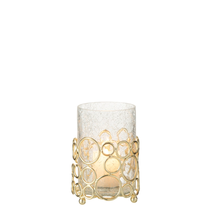 Alternative view of Vaso kyev em vidro com suporte em metal 17x10x10cm