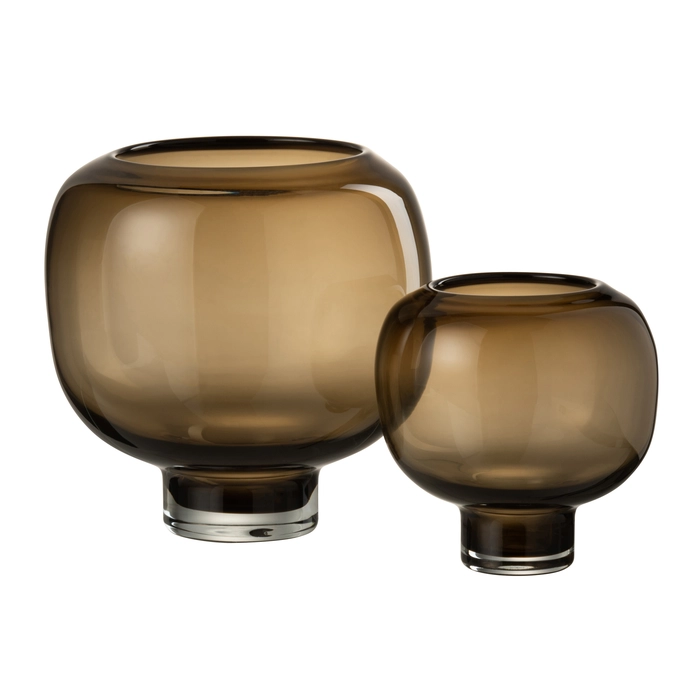 Alternative view of Vaso de vidro marrom escuro 24x21x21cm