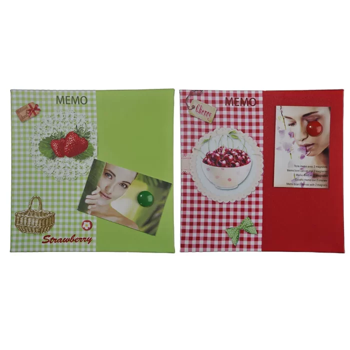 Quadro cereja morango 30x30x2cm