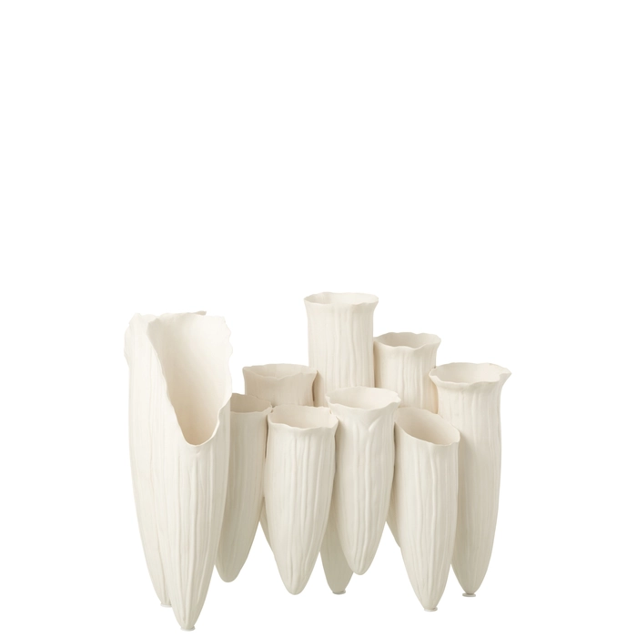 Vaso petalas esculpidas 25x34x14cm