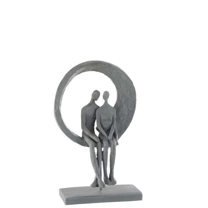 Escultura casal no circulo 31x19x12cm
