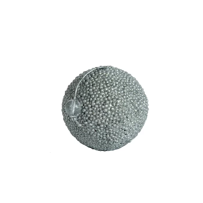 Vela bola prata 8x8x8cm
