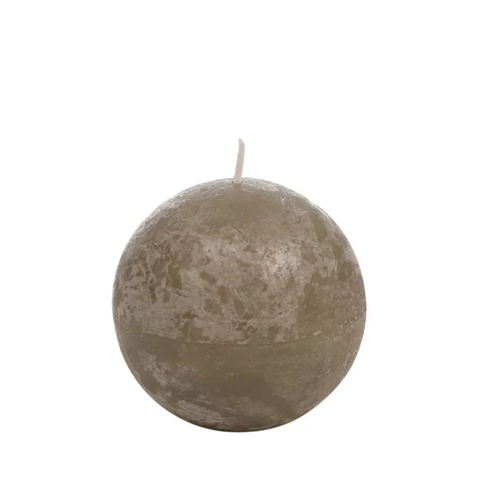 Vela redonda verde musgo - 40h 9x9x9cm