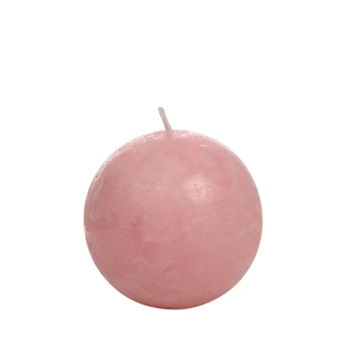 Vela redonda rosa - 40h 9x9x9cm