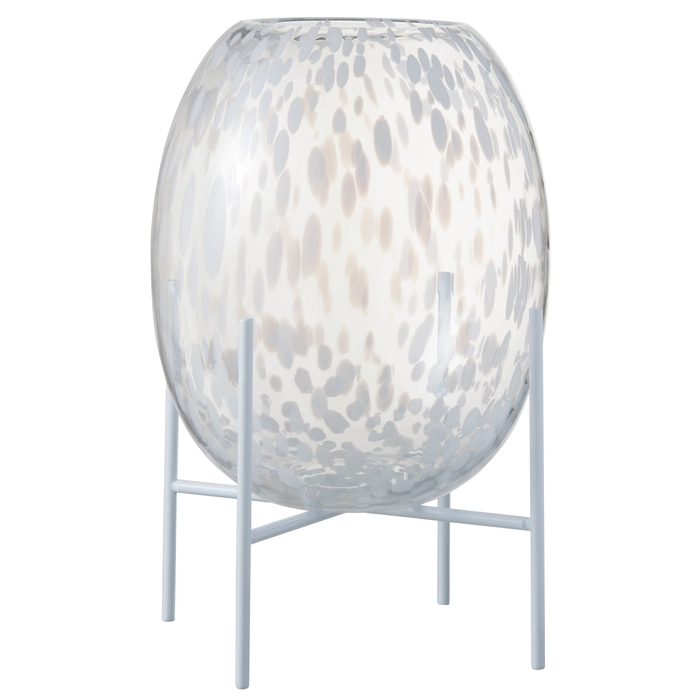 Vaso dot com suporte em metal 37x20x20cm